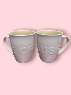 Le Creuset Stoneware Extra Large Logo Mugs Set Of 2 (Shell Pink)